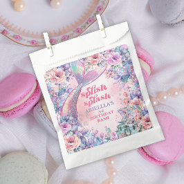 Sacolinha Flower Glitter Mermaid Tail 3rd Birthday