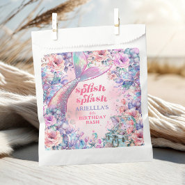 Sacolinha Flower Glitter Mermaid Tail 4th Birthday