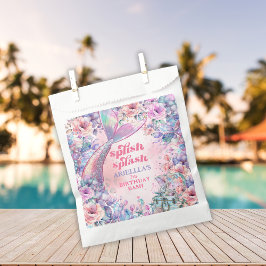 Sacolinha Flower Glitter Mermaid Tail 7th Birthday