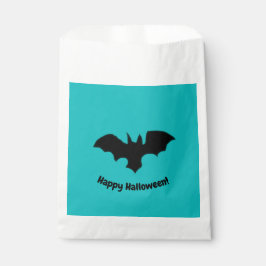 Sacolinha Flying Bat on teal favor bag