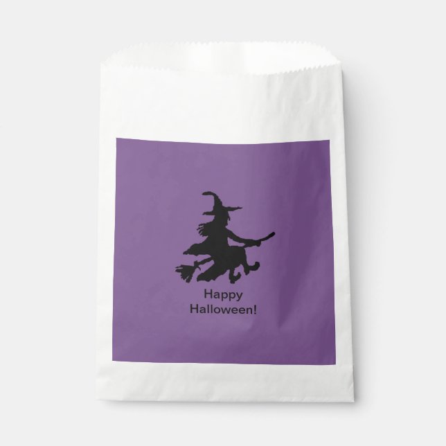 Sacolinha Flying Witch - Purple -Happy Halloween - Favor Bag (Frente)
