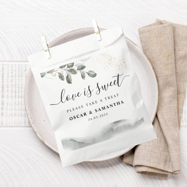 Sacolinha Folha de Aquarela Gentle Greenery | Pó de Ouro (Criador carregado)