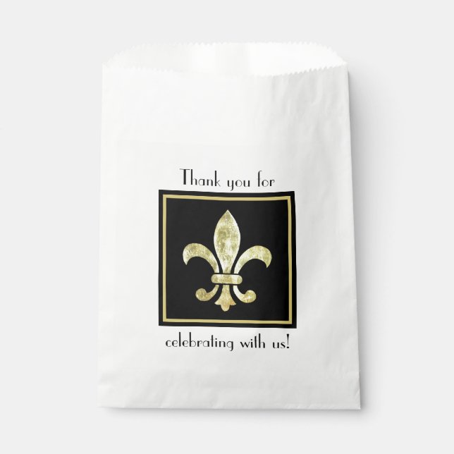 Sacolinha Folha de Ouro Fleur De Lis (Frente)