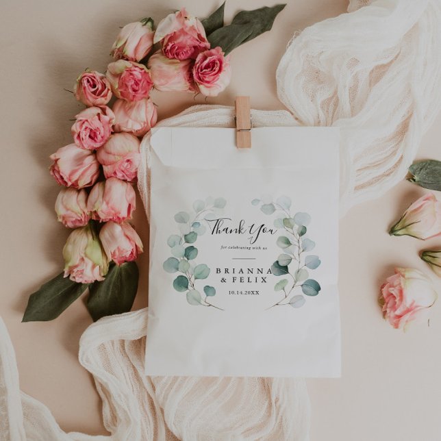 Sacolinha Folhagem Eucalyptus Verde de Verão Obrigado Casame (Criador carregado)