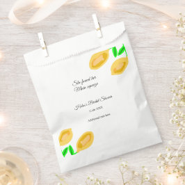 Sacolinha folhas de limão desenhadas à mão adicionam QR chá 