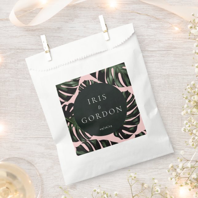 Sacolinha Folhas de Palmeira Tropicais Casamento Personaliza (Cortado)