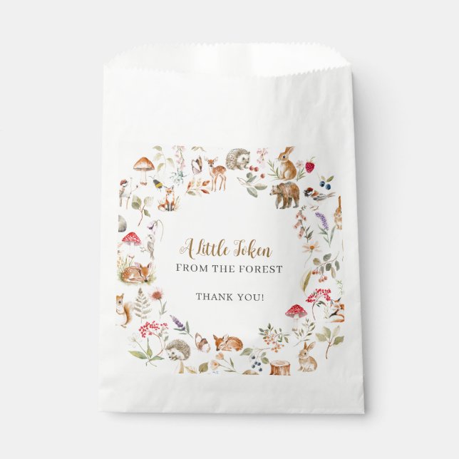 Sacolinha Forest Token Woodland Baby Shower  (Frente)