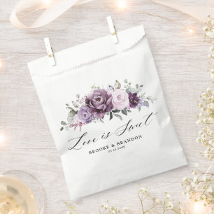 Sacolinha Formas de Casamento Floral Moody Blooms Roxo Dusty