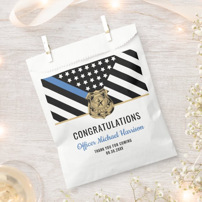Sacolinha Formatura Linha Azul Academia de Polícia Parabéns (Cortado)