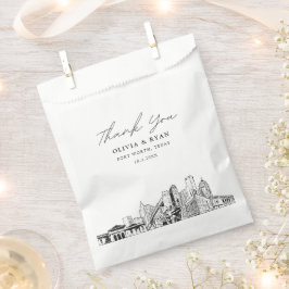 Sacolinha Fort Worth Wedding Skyline Personalizado Favor Bag