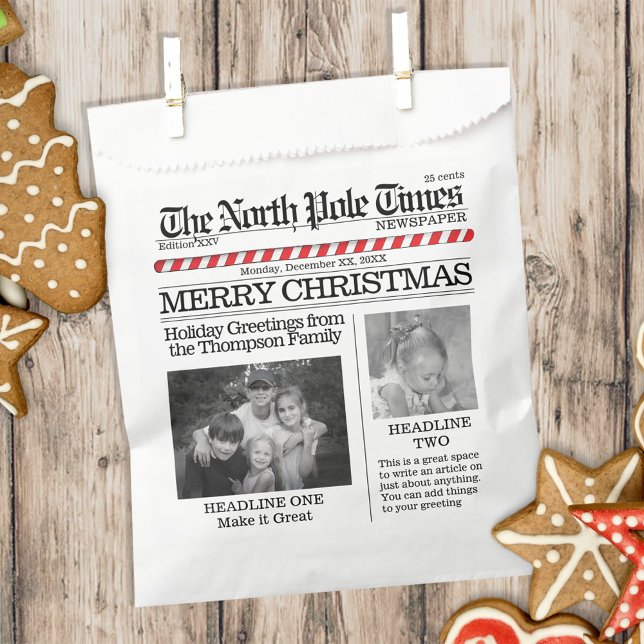Sacolinha Foto Bonita Jornal de Natal Personalizado (Criador carregado)