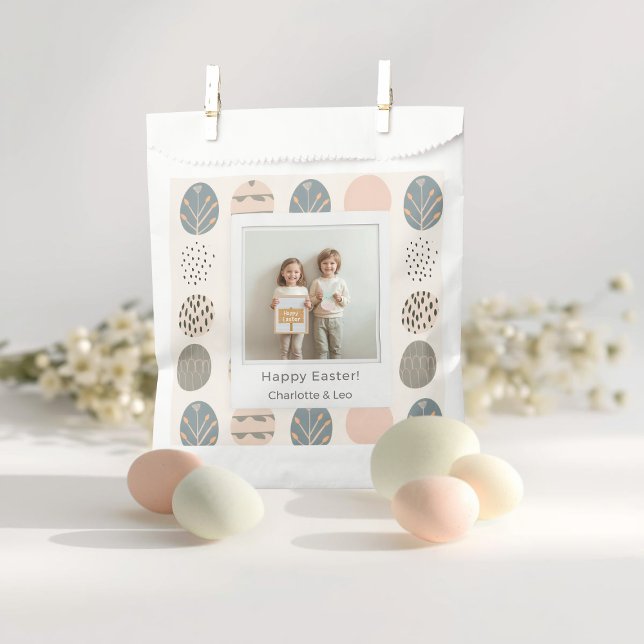 Sacolinha Foto de Páscoa Pastel Moderna | Personalizada (Criador carregado)