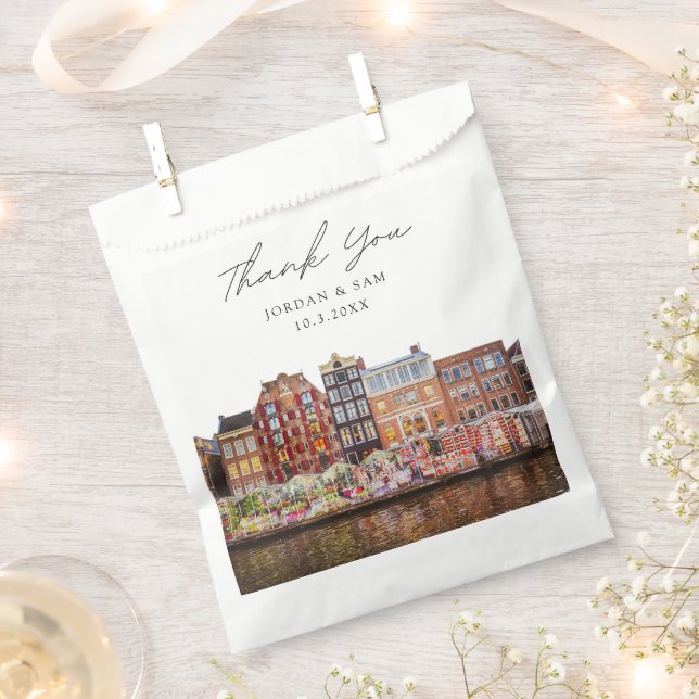 Sacolinha Foto personalizada de casamento de Amsterdã (Cortado)