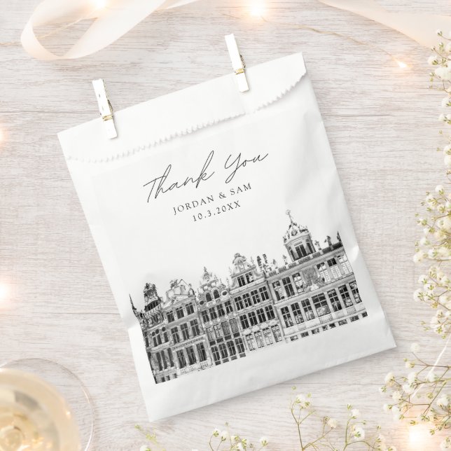 Sacolinha Foto personalizada do casamento em Bruxelas (Cortado)
