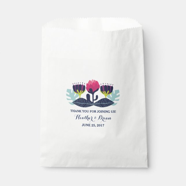Sacolinha Funky Floral Wedding Favor Bolsas (Frente)