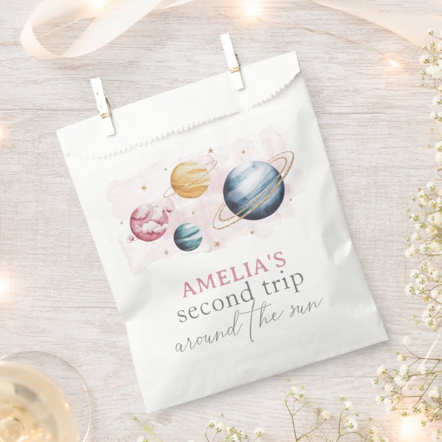 Sacolinha Galáxias de Aniversário de Rapariga do Espaço Exte (Cortado)