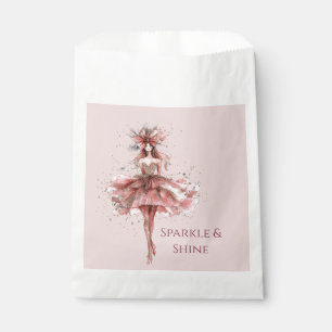 Sacolinha Garota brilhante em vestido Dourado rosa rosa rosa