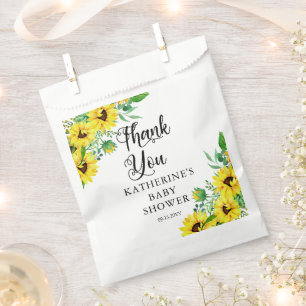Sacolinha Garota Chá de fraldas Boho Sunflower Obrigado