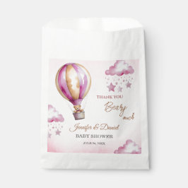 Sacolinha Garota das Nuvens de Ursinho Rosa Obrigado