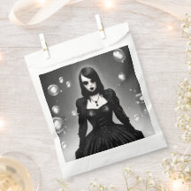 Garota Gótica com Vestido Preto Halloween