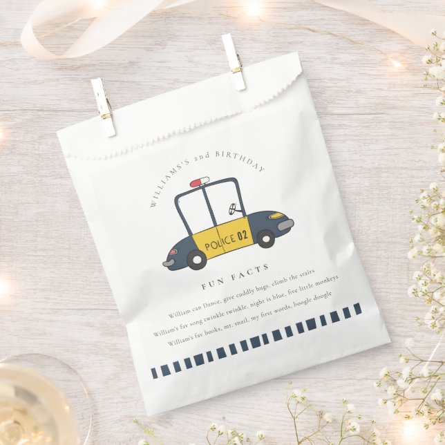 Sacolinha Garotos Bonitos Carro De Polícia Qualquer Idade Fa (Cortado)