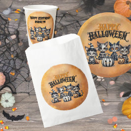 Sacolinha Gatinho de Halloween Negro Pumpkin