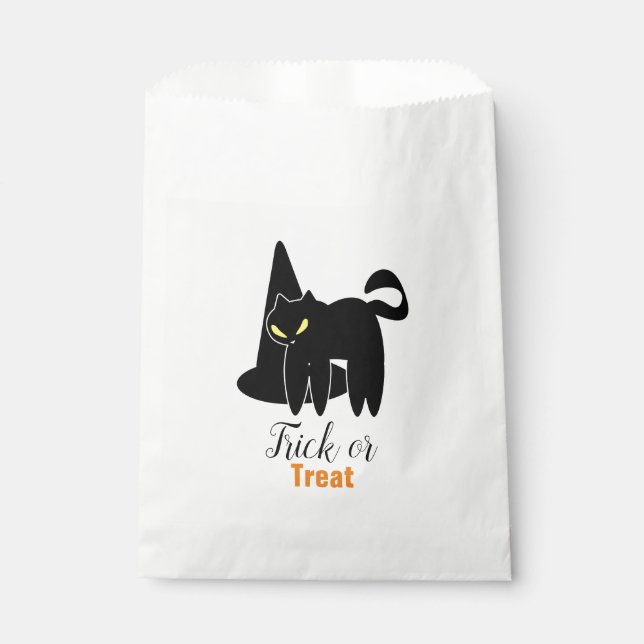 Sacolinha Gato de Halloween e Chapéu de Bruxas (Frente)