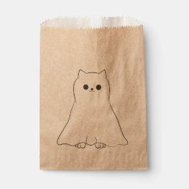 Sacolinha gato fantasma de halloween assustador