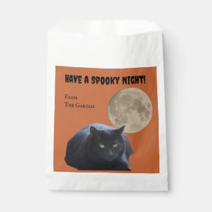 Sacolinha Gato Preto de Lua Completa do Halloween