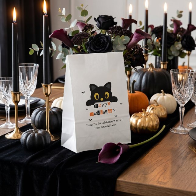 Sacolinha Gato Preto Fofo de Halloween (Criador carregado)