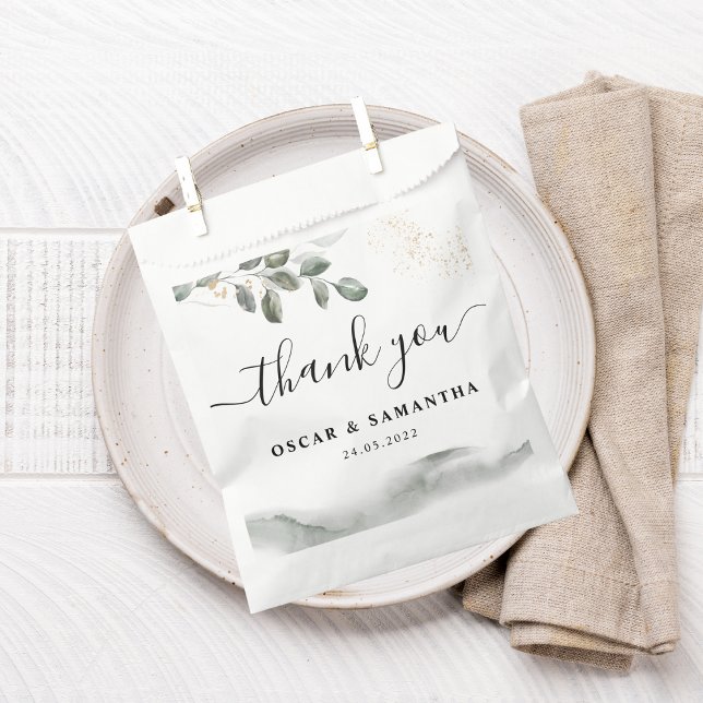 Sacolinha Gel Greenery Watercolor Folha | Pó Dourada (Criador carregado)