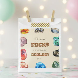 Sacolinha Gemstone da festa de aniversário geológica