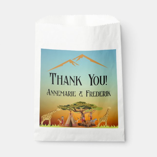 Sacolinha Gênero Revelação de Animais Africanos (Frente)