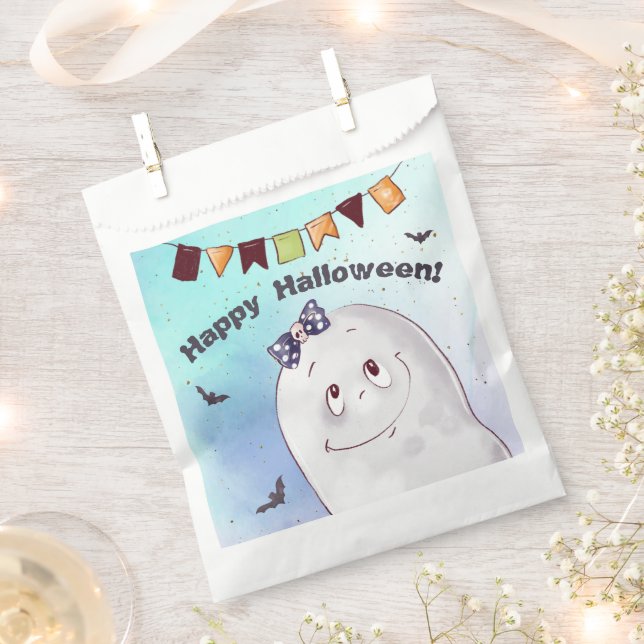 Sacolinha Ghost Halloween bonito (Cortado)