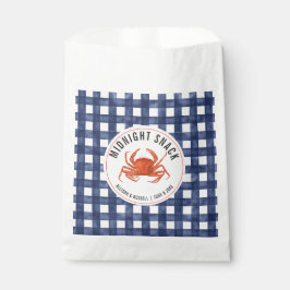 Sacolinha Gingham Crab Coastal Weding Midnight Snack