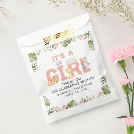 Sacolinha Girl Safari Animal Baby Shower