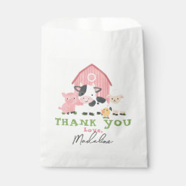 Sacolinha Girls Pink Farm Animal Barnyard Birthday