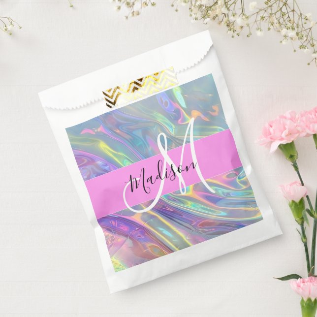 Sacolinha Girly Rainbow Holographic Nome do Monograma Irides (Selado)