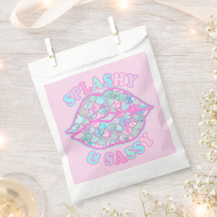 Sacolinha Girly Splashy e Sassy Turquoise Rosa Sassy Kiss
