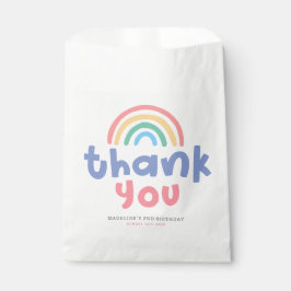 Sacolinha Girly Two Cool Pool Party Rainbow Birthday Favor