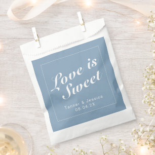 Sacolinha Glacier Blue & White Modern Casamento Minimalista 
