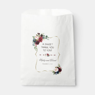 Sacolinha Glam Merlot Marinho Blue Floral Weding OBRIGADO