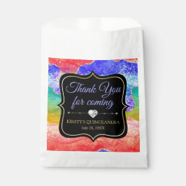 Sacolinha Glamorosa Agato de Álcool Arco-Íris Quinceañera