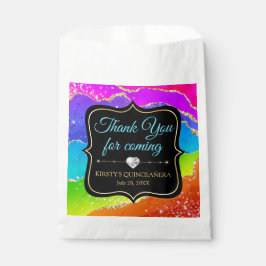 Sacolinha Glamorosa Agato de Álcool Arco-Íris Quinceañera