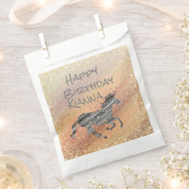 Sacolinha Glittery Starry Unicorn Birthday Personalizado