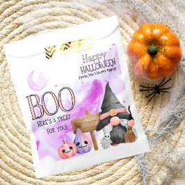 Sacolinha Gnomo roxo e bonito, truque de halloween ou tratam