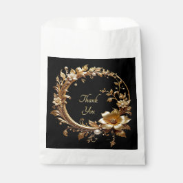 Sacolinha Golden Floral Ornate Frame Favor Bag
