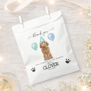 Sacolinha Goldendoodle Obrigado Festa do Cachorro Favor Bols
