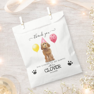Sacolinha Goldendoodle Obrigado Festa do Cachorro Favor Bols