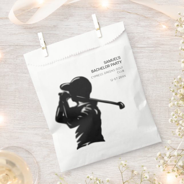 Sacolinha Golfista negro Viagem de golfe Despedida de soltei (Cortado)
